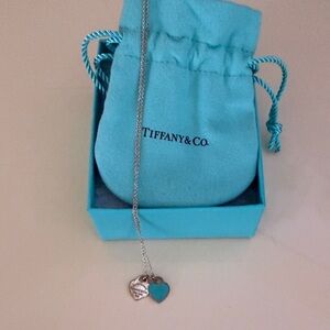 Tiffany & Co. “Return to Tiffany” Mini Double Heart Tag  in Tiffany blue